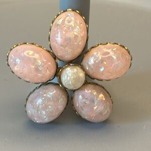 Gorgeous vintage signed Coro pink lucite brooch!!